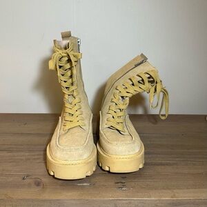 Urban Outfitters Tan suede platform Combat Boots